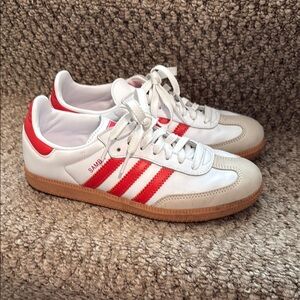 Adidas Samba White and Red Sneakers